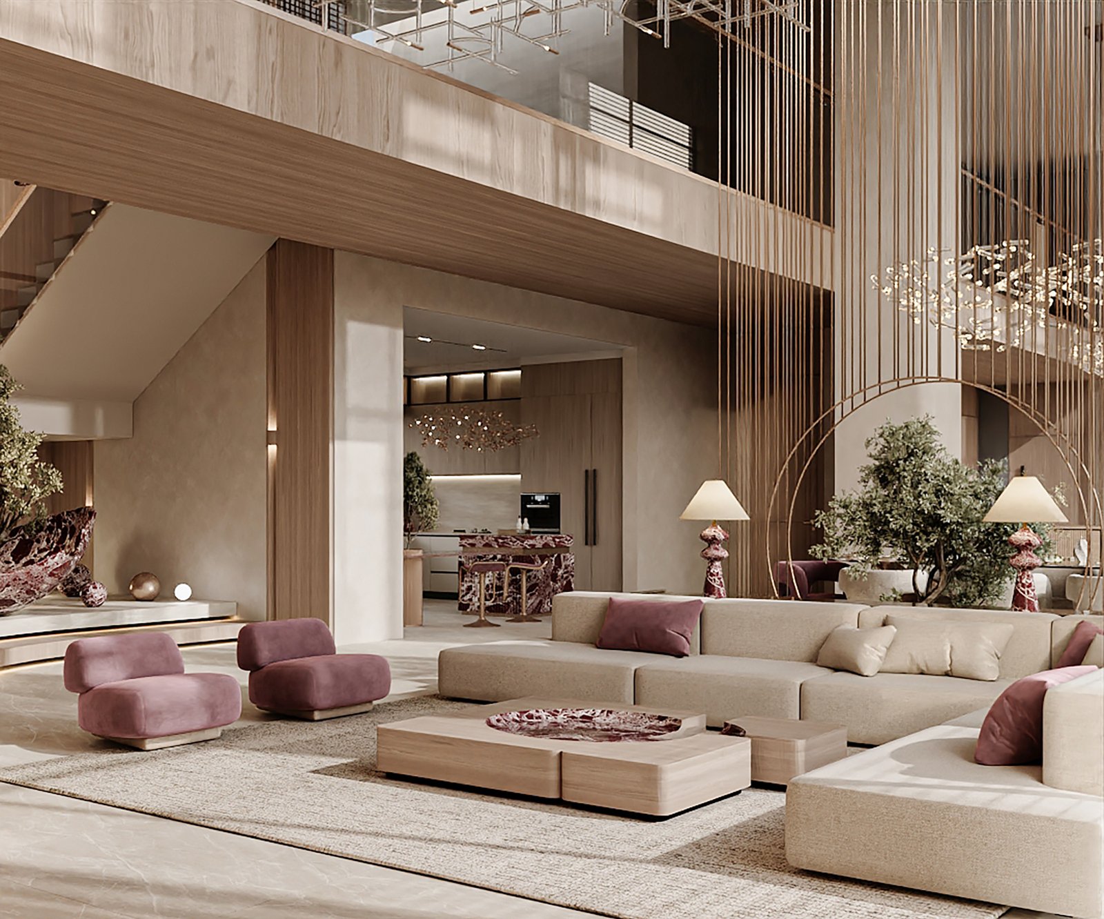 تصميم داخلي غرف المعيشة - تامرون للتصميم الداخلي بالرياض